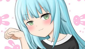 Preview wallpaper girl, gesture, smile, anime, cute