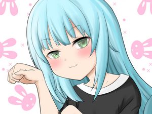 Preview wallpaper girl, gesture, smile, anime, cute