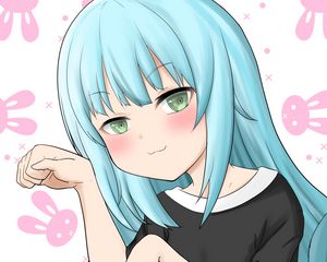 Preview wallpaper girl, gesture, smile, anime, cute
