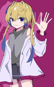 Preview wallpaper girl, gesture, smile, style, anime