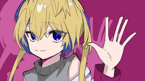 Preview wallpaper girl, gesture, smile, style, anime