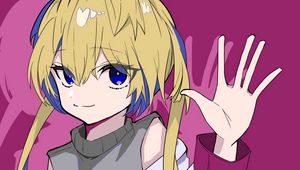 Preview wallpaper girl, gesture, smile, style, anime