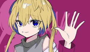 Preview wallpaper girl, gesture, smile, style, anime