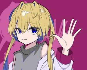 Preview wallpaper girl, gesture, smile, style, anime