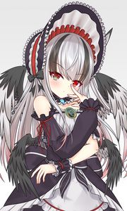 Preview wallpaper girl, gesture, wings, anime