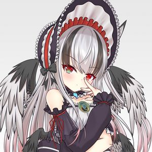 Preview wallpaper girl, gesture, wings, anime