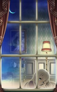 Preview wallpaper girl, glance, alone, window, anime