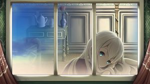 Preview wallpaper girl, glance, alone, window, anime