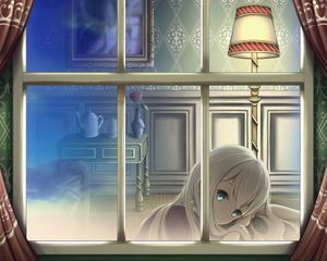 Preview wallpaper girl, glance, alone, window, anime