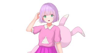 Preview wallpaper girl, glance, anime, pink