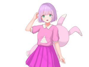 Preview wallpaper girl, glance, anime, pink