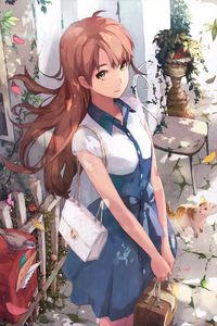 Preview wallpaper girl, glance, anime, art, cartoon