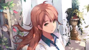 Preview wallpaper girl, glance, anime, art, cartoon