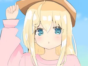 Preview wallpaper girl, glance, anime, cute