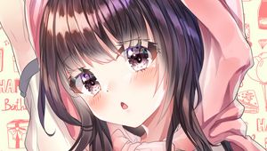 Preview wallpaper girl, glance, anime, art, cute