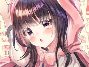 Preview wallpaper girl, glance, anime, art, cute