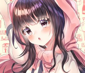 Preview wallpaper girl, glance, anime, art, cute