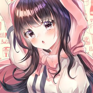 Preview wallpaper girl, glance, anime, art, cute