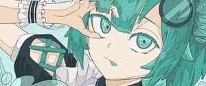 Preview wallpaper girl, glance, anime, art, green