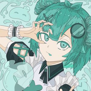 Preview wallpaper girl, glance, anime, art, green