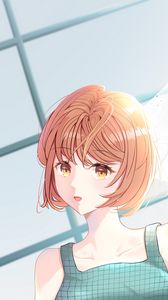 Preview wallpaper girl, glance, anime, light, art