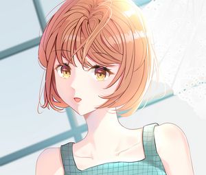 Preview wallpaper girl, glance, anime, light, art