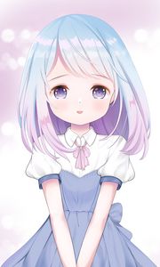 Preview wallpaper girl, glance, anime, art, purple, light
