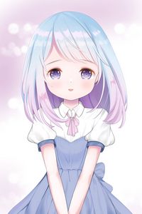 Preview wallpaper girl, glance, anime, art, purple, light