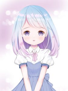 Preview wallpaper girl, glance, anime, art, purple, light