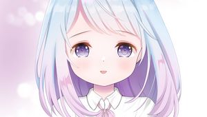 Preview wallpaper girl, glance, anime, art, purple, light