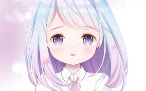 Preview wallpaper girl, glance, anime, art, purple, light
