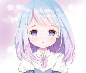 Preview wallpaper girl, glance, anime, art, purple, light