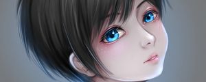 Preview wallpaper girl, glance, anime, art, blue