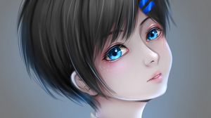 Preview wallpaper girl, glance, anime, art, blue