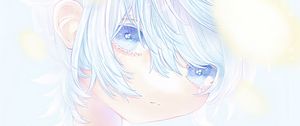 Preview wallpaper girl, glance, anime, art, blue, pastel