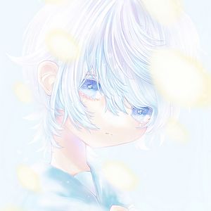 Preview wallpaper girl, glance, anime, art, blue, pastel