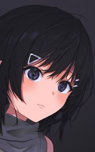 Preview wallpaper girl, glance, anime, art, black