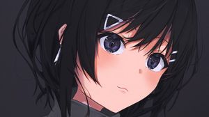 Preview wallpaper girl, glance, anime, art, black
