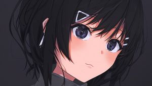 Preview wallpaper girl, glance, anime, art, black