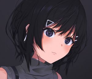 Preview wallpaper girl, glance, anime, art, black