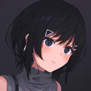 Preview wallpaper girl, glance, anime, art, black