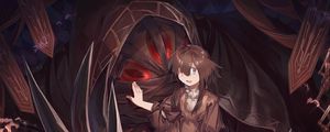 Preview wallpaper girl, glance, anime, brown