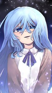 Preview wallpaper girl, glance, anime, blue