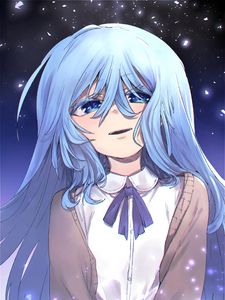 Preview wallpaper girl, glance, anime, blue