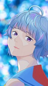 Preview wallpaper girl, glance, anime, blur, blue