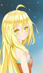 Preview wallpaper girl, glance, blonde, anime, art