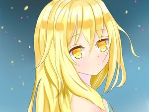 Preview wallpaper girl, glance, blonde, anime, art