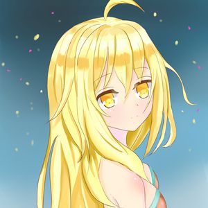 Preview wallpaper girl, glance, blonde, anime, art