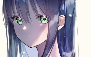 Preview wallpaper girl, glance, blue, anime, art