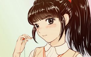 Preview wallpaper girl, glance, blush, anime